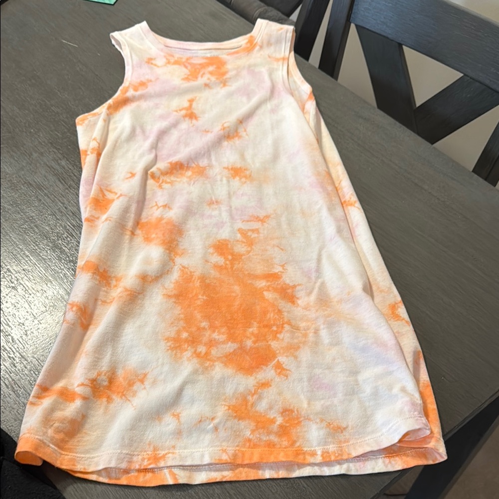 Orange Tie-Dye Tank Top dress